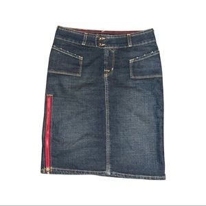 Von Dutch XS denim pencil skirt zip slit